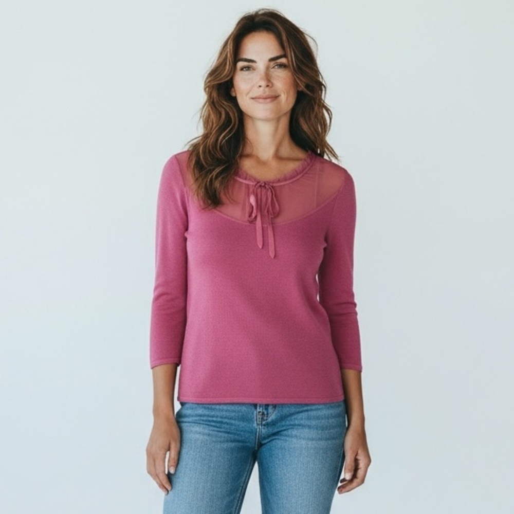 Philosophy Di Alberta Ferretti Made in Italy Front Bow Blouse